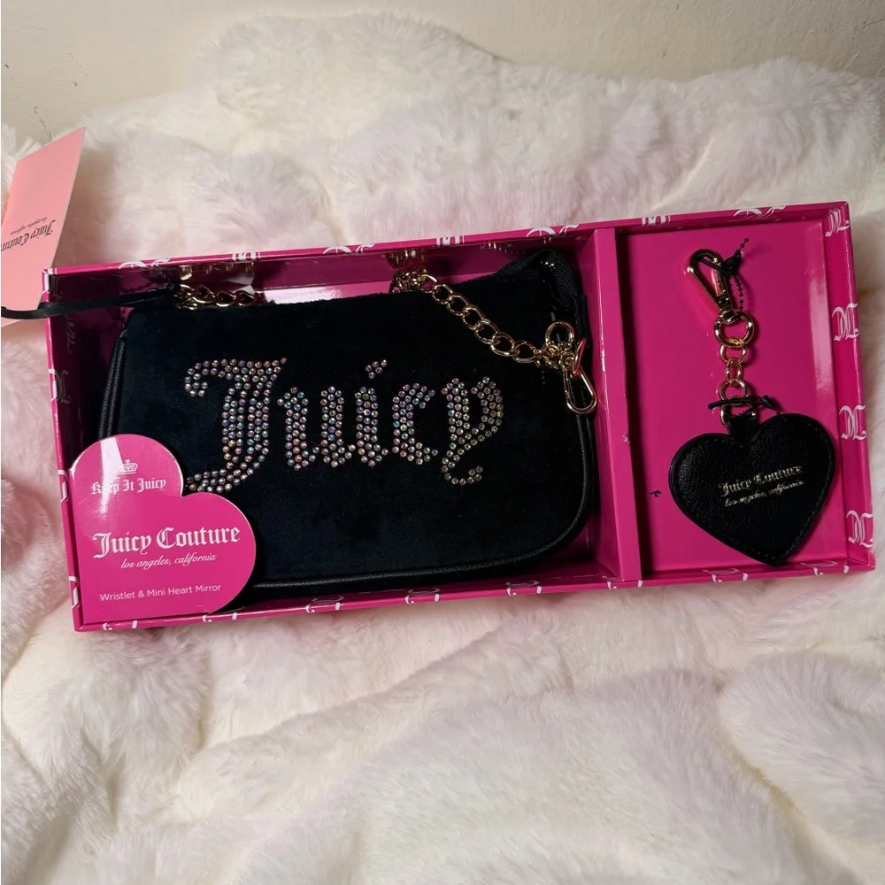 Juicy Couture Black and Gold Shoulder Bag